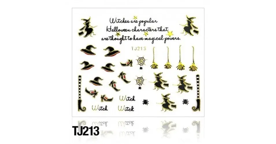 Biztonságos fizetés Körömmatrica TJ-213 (arany) Halloween