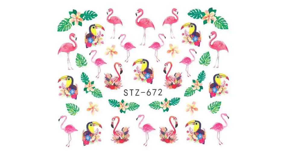 Gyors szállítás Körömmatrica - STZ-672 flamingó