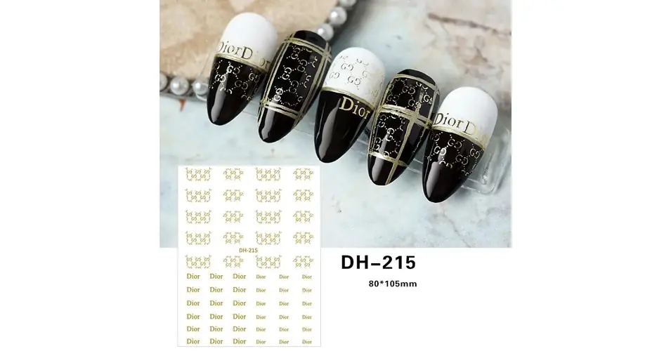 Körömmatrica - DH-215 gold fashion Expressz kézbesítés