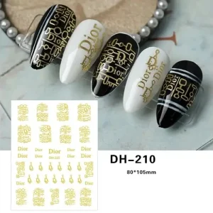 Biztonságos fizetés Körömmatrica - DH-210 gold fashion