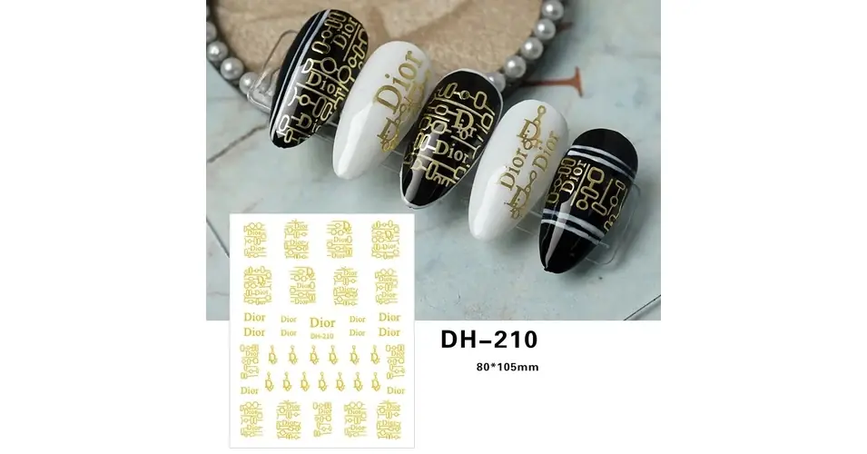 Biztonságos fizetés Körömmatrica - DH-210 gold fashion