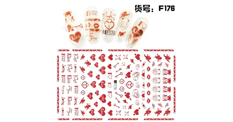 Körömmatrica - F176 Valentin Outlet