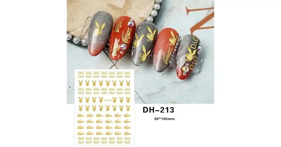 Körömmatrica - DH-213 gold fashion Olcsó