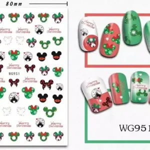 Végkiárusítás Körömmatrica - WG951 Mickey Karácsony