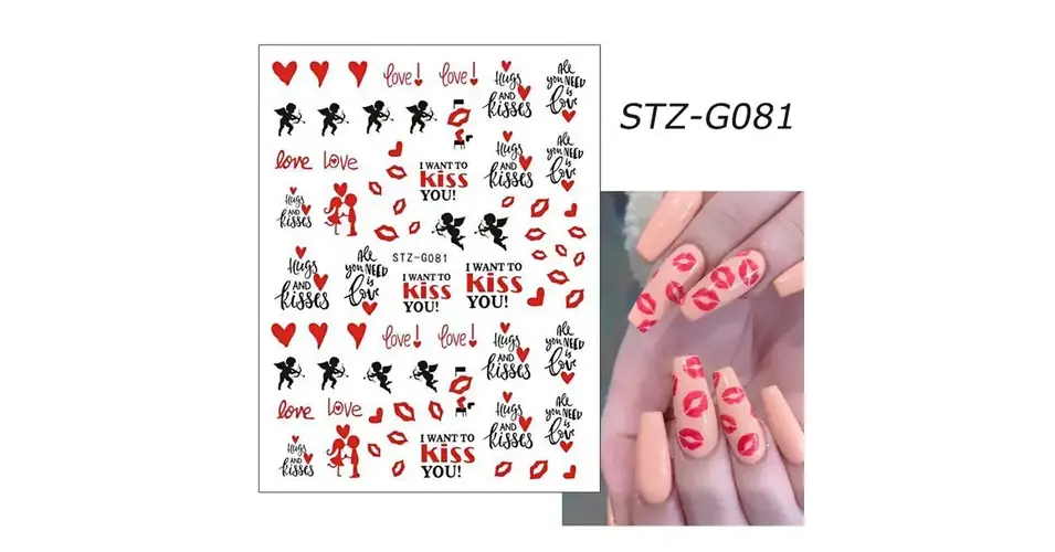 Körömmatrica - STZ-G081 Love Valentin Biztonságos vásárlás
