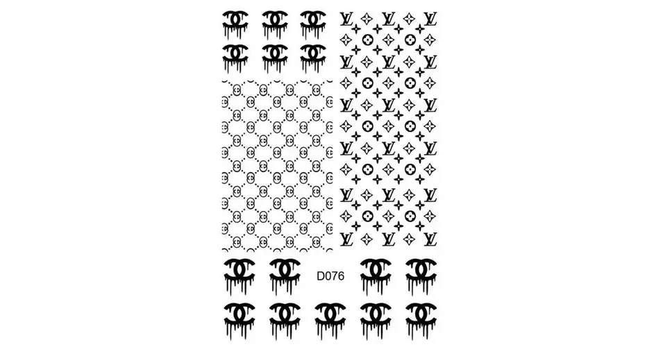 Körömmatrica - D076 Fashion black Akció