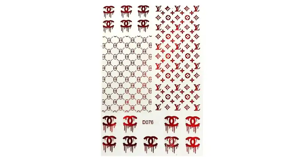 Körömmatrica - D076 red Fashion Prémium