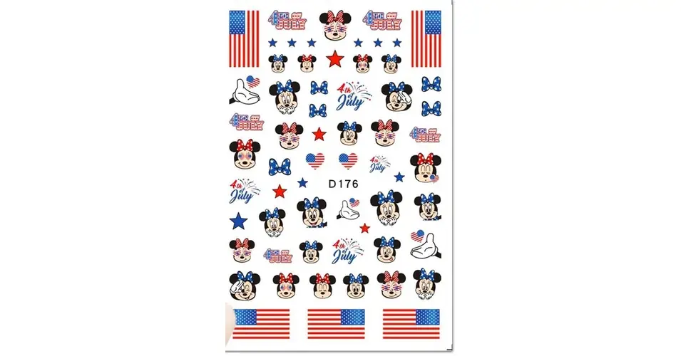 Árengedmény Körömmatrica - D176 Mickey USA