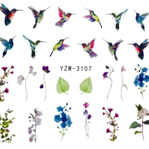 Gyors szállítás Körömmatrica - YZW-3107 virág
