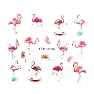 Biztonságos fizetés Körömmatrica - YZW-3126 flamingó