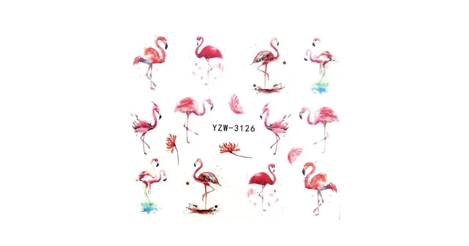 Biztonságos fizetés Körömmatrica - YZW-3126 flamingó