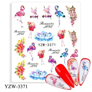 Olcsó Körömmatrica - YZW-3371 flamingó