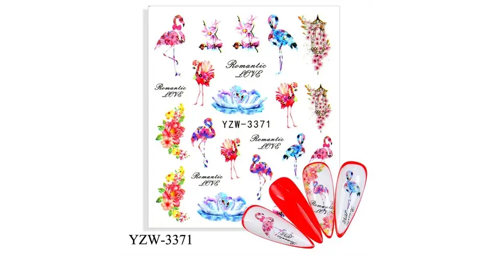 Olcsó Körömmatrica - YZW-3371 flamingó