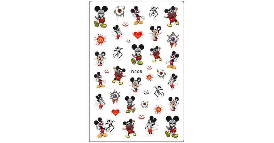 Utolsó esély Körömmatrica - D208 Halloween Mickey