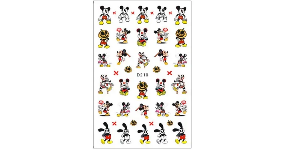 Vedd meg online Körömmatrica - D210 Halloween Mickey