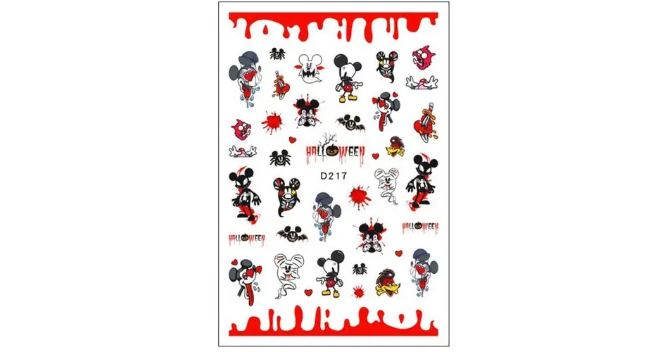 Vásárlói kedvenc Körömmatrica - D217 Halloween Mickey