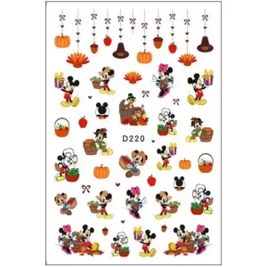 Gyors szállítás Körömmatrica - D220 Halloween Mickey ősz