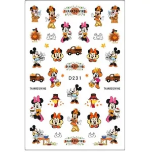 Olcsóbb Körömmatrica - D231 Halloween Mickey ősz
