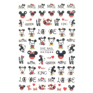 Alacsony ár Körömmatrica - SHE246 Mickey Valentin