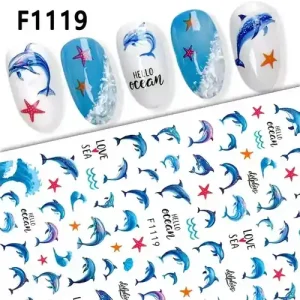 Akciós ár Körömmatrica - F1119 delfin