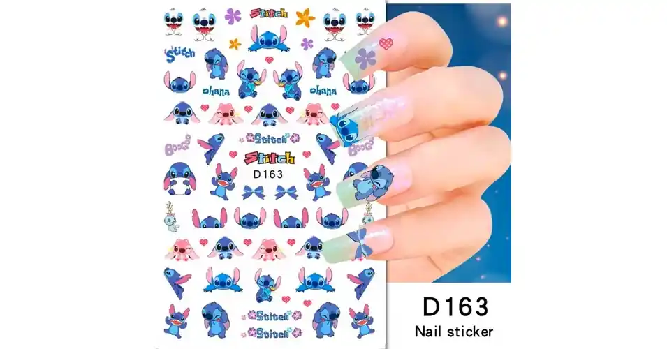 Körömmatrica - D163 Stitch mese Olcsóbb