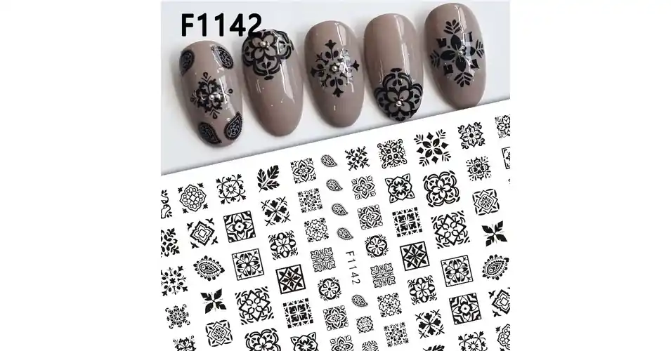 Legjobb ár Körömmatrica - F1142 csipke black