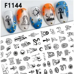 Csak ma Körömmatrica - F1144 motívumok fáraó black