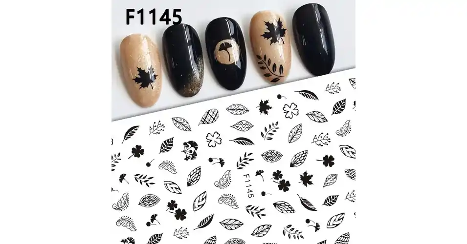 Vedd meg most Körömmatrica - F1145 falevél black