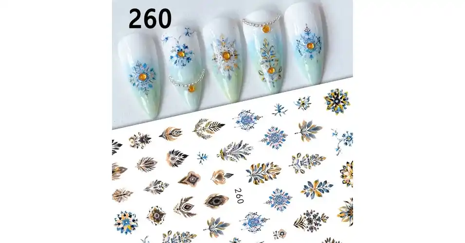 Körömmatrica - 260 őszi virág Akció