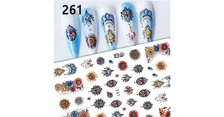 Körömmatrica - 261 őszi virág Végkiárusítás