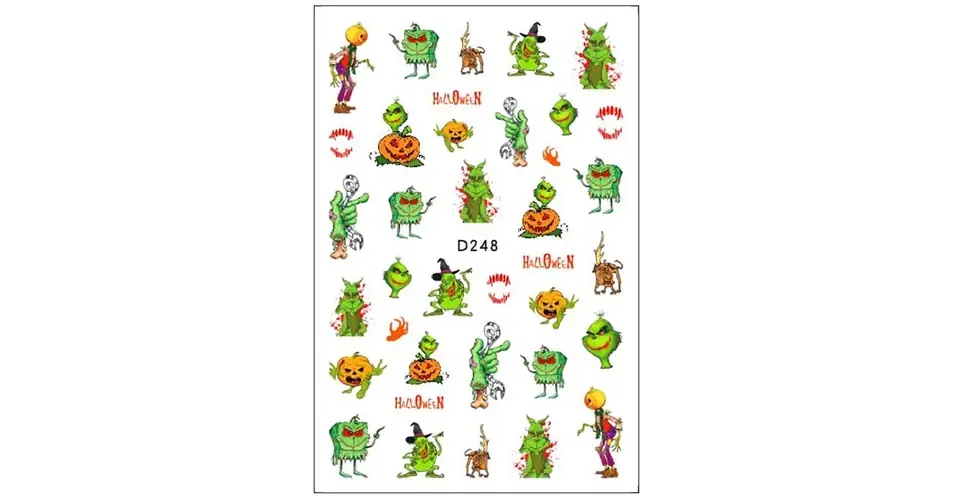 Akció Körömmatrica - D248 Grincs Halloween