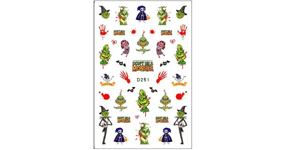 Legkelendőbb Körömmatrica - D251 Grincs Halloween