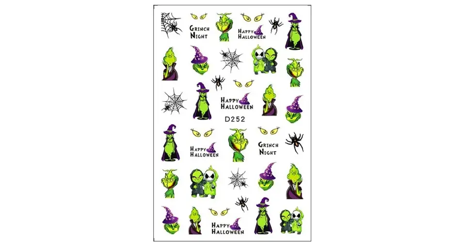 Körömmatrica - D252 Grincs Halloween Legkelendőbb