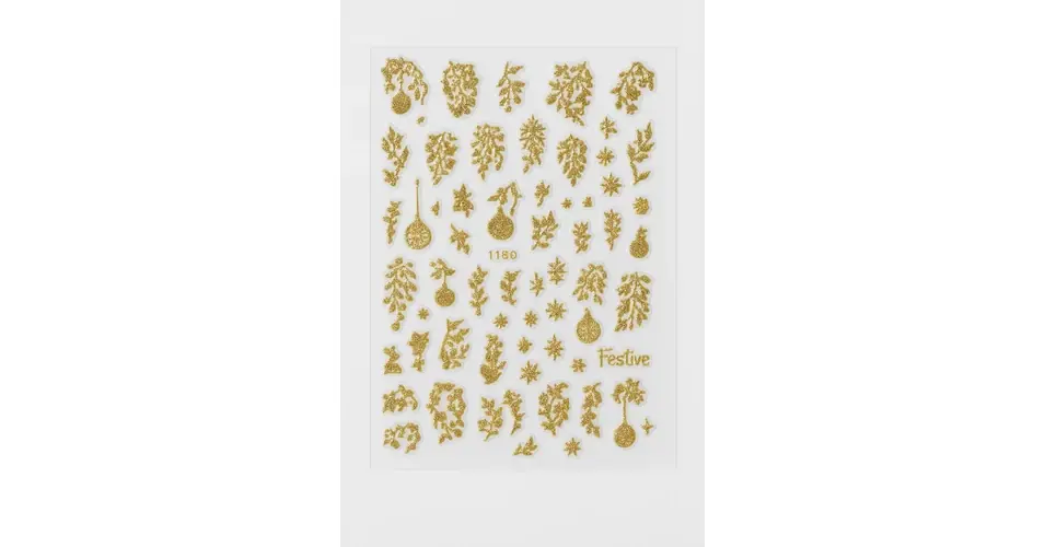 Szuper akció Körömmatrica - F1180 Karácsony Gold