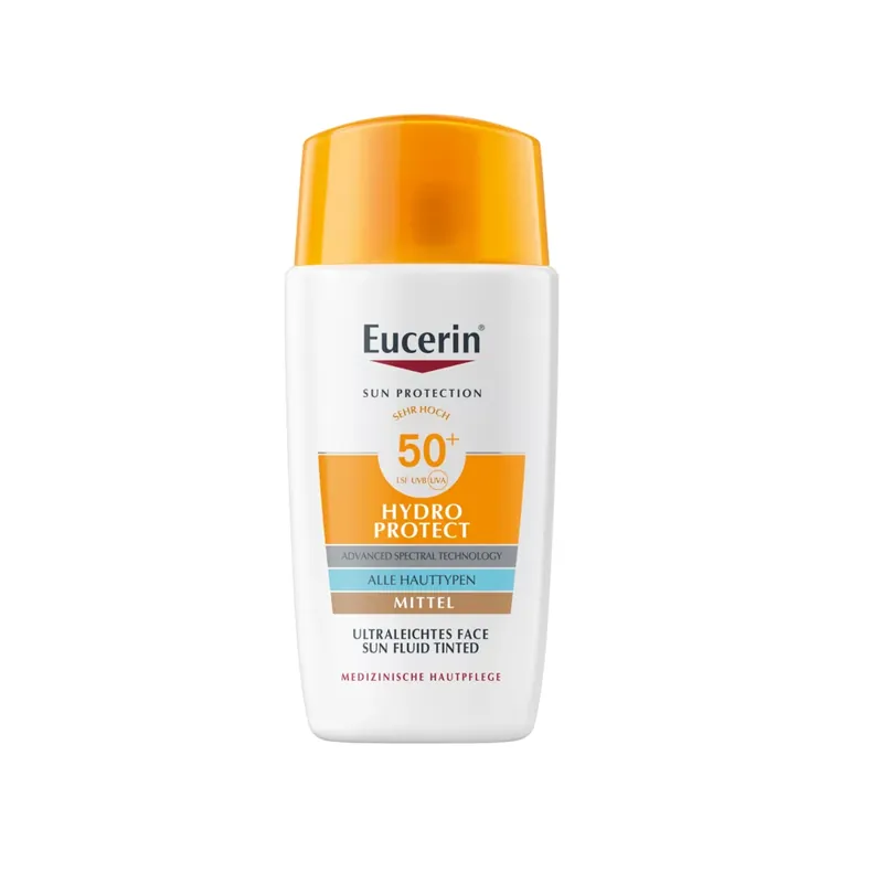EUCERIN Sun Hydro-Protect Ultrakönnyű színezett napozó fluid arcra SPF50+ medium árnyalat (50ml) Akciós ár