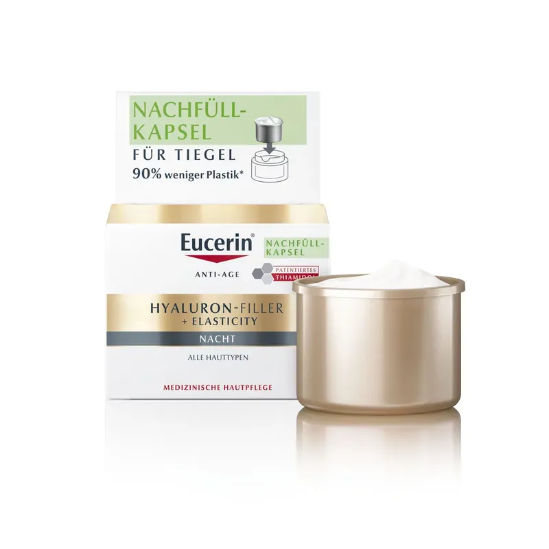 EUCERIN Hyaluron-Filler + Elasticity Bőrtömörséget regeneráló éjszakai krém öko-utántöltő (50ml) Szuper akció
