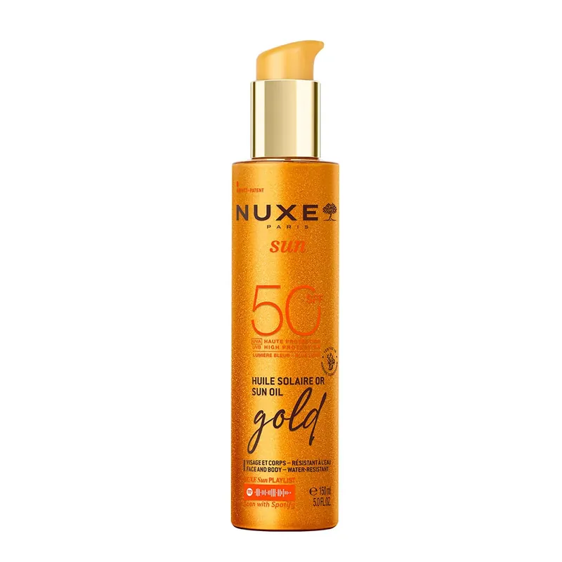 Biztonságos fizetés NUXE Sun csillámló arany napolaj SPF50 (150ml)