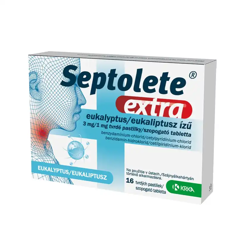 SEPTOLETE extra eukaliptusz ízű 3 mg/1 mg szopogató tabletta (16db) Akciós ár
