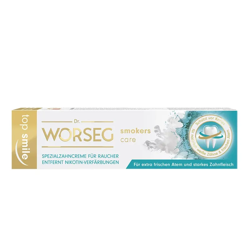 Utolsó esély DR. WORSEG Top Smile Smokers care fehérítő fogkrém dohányzóknak (75ml)