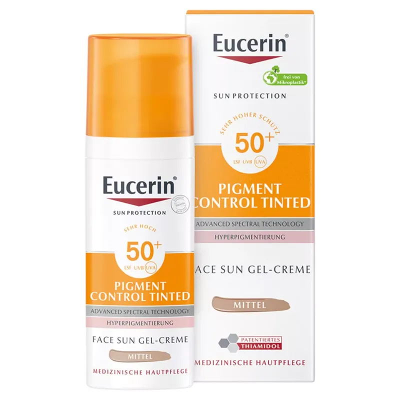 Eucerin Sun Pigment Control Színezett napozó fluid arcra medium SPF50+ 50 ml Azonnali szállítás
