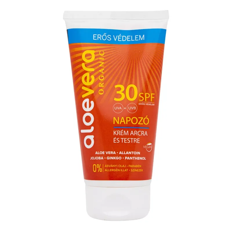 Ne maradj le Aloe Vera Organic SPF30 napozókrém arcra és testre 150 ml