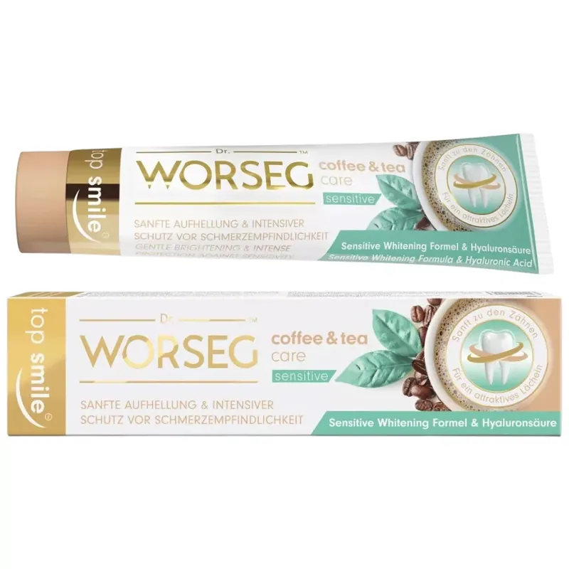 Dr. Worseg Top Smile fogkrém kávé/tea elszíneződés ellen 75 ml Különleges ajánlat