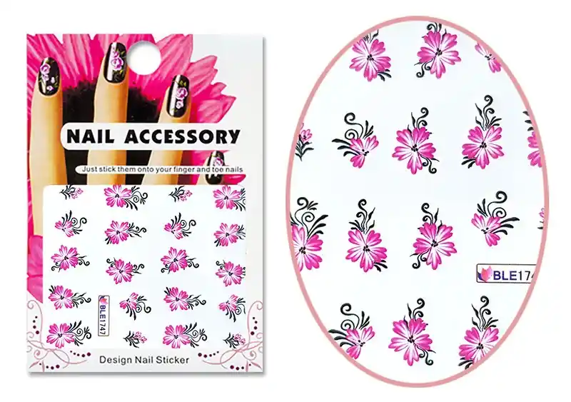 Acrylic effect sticker BLE-1747 Pink flowers Prémium