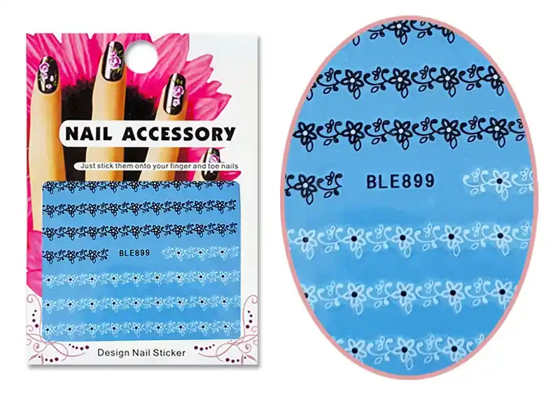 Kedvezményes ár Acrylic effect sticker BLE-0899 Black and white floral pattern series