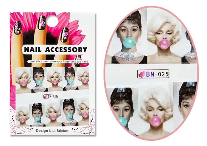 Biztonságos fizetés Acrylic effect sticker BN-025 Audrey Hepburn and Marilyn Monroe Bubble Gum