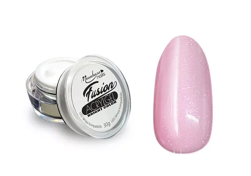Fusion Acrylgel Bright colour jar 30g 051 Glittery pink Hema-free Azonnal elérhető