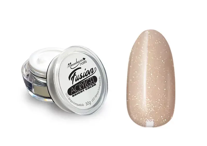 Fusion Acrylgel Bright colour jar 30g 052 Glittery natural Hema-free Árengedmény