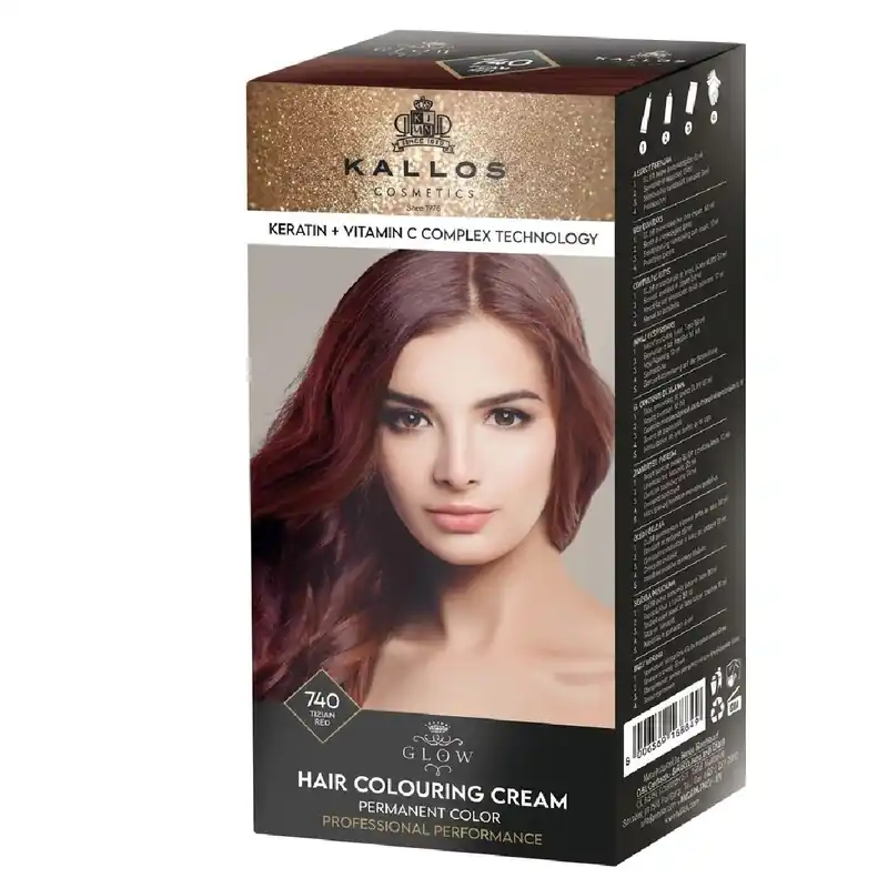 Ajánlat Kallos Glow krémhajfesték 40 ml Ticián Vörös 740