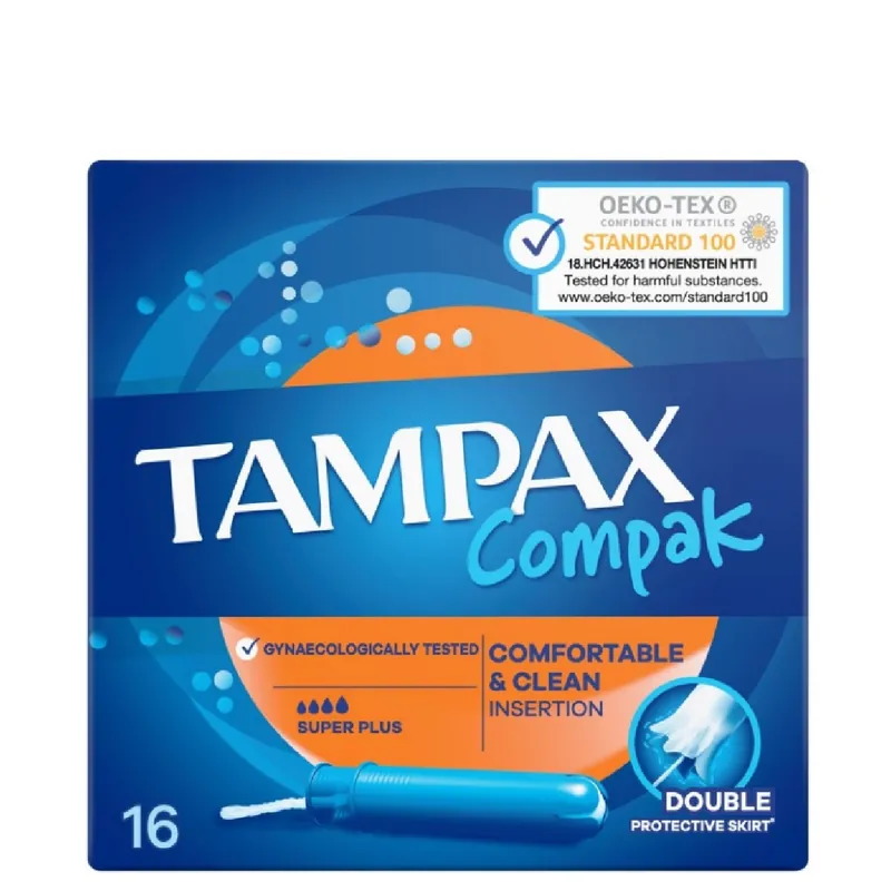 Tampax Compak tampon egészségügyi applikátoros 16 db-os Super Plus Prémium