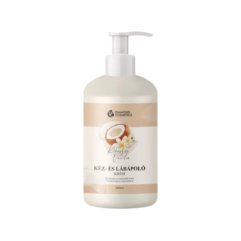 Kéz és lábápoló krém - Vanília-Kókusz - 500ml Akciós ár